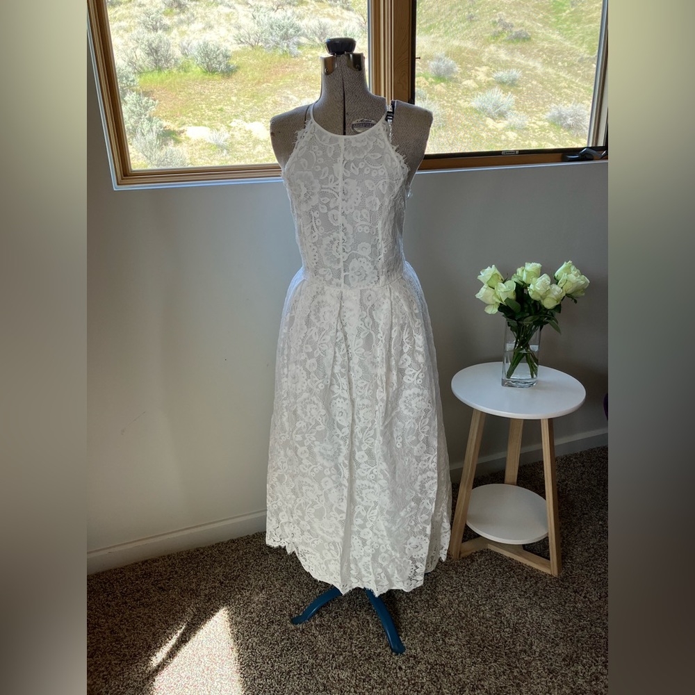 ASOS Bridal, size 12. Lovely midi, white lace, lined bridal collection dress.